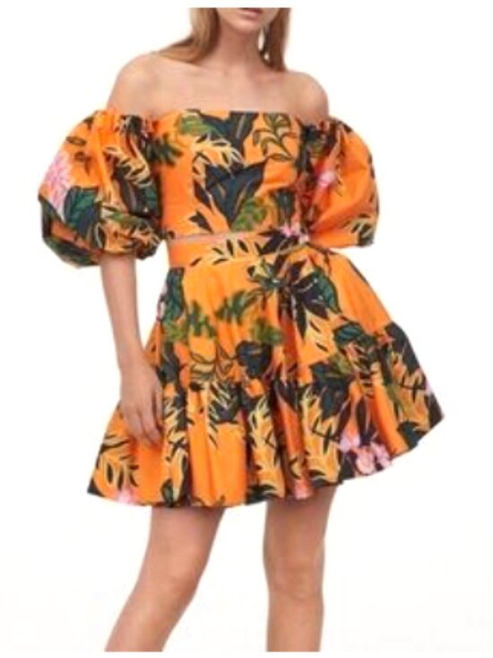 H&M Dresses & Skirts - Set H&M Leaf Palm Cotton Top & Skirt Colorful Tropical